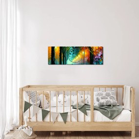 Obraz - Nocny spacer (z zegarem) (90x30 cm)