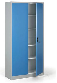 Metalowa szafa, demontowana, 4 półki, 950 x 1950 x 400 mm, niebieski
