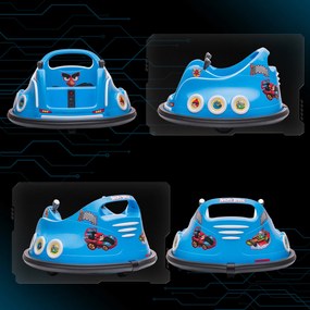 AIYAPLAY Dziecięcy autoscooter, obrót 360°, dla 3-5 lat, z pilotem, muzyką, Niebieski