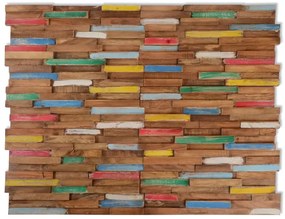 Wielokolorowe panele ścienne z drewna tekowego Z6-A34