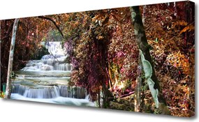 Obraz canvas Potężny Wodospad w Lesie