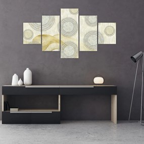 Obraz - Abstrakcja, marmurowe kręgi (125x70 cm)