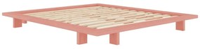 Jasnoróżowe łóżko dwuosobowe z litego drewna sosnowego ze stelażem 180x200 cm Japan – Karup Design