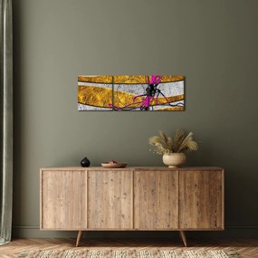 Obraz abstrakcji (z zegarem) (90x30 cm)