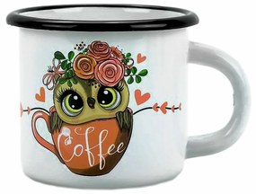 Belis Emaliowany kubek Sowa coffee, 7 cm, 0,25 l