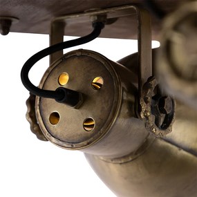 Plafon brązowy z drewnem 3-światła - Mangoes