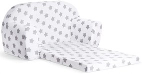 Mini sofka dla dzieci, piankowa 77x35cm rozkładana - szare pierniki