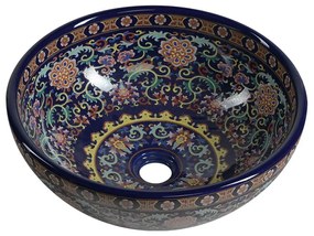 Ciemnoniebieska ceramiczna okrągła umywalka ø 41 cm Priori – Sapho