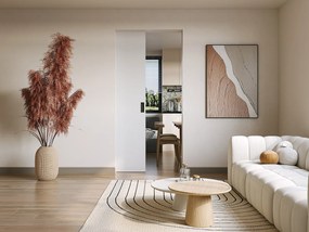 Drzwi przesuwne chowane w ścianie - wys. 205 x szer. 93 cm - MDF + białe PCV - VARIN II