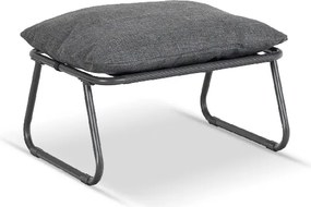 Fotel Ogrodowy KALISTA z Podnóżkiem Szary/Czarny Nowoczesny