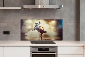 Panel szklany do Kuchni Mężczyzna w Tańcu z Dymem