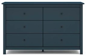 Ciemnoniebieska niska komoda z drewna sosnowego 130x80 cm Misti – Marckeric
