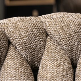 Krzesło Tapicerowane Plecione do Salonu EMPOLI Beżowe Nowoczesne Loft