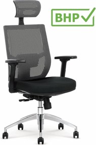 Fotel biurowy z regulacjami Admiral, zgodny z normą BHP