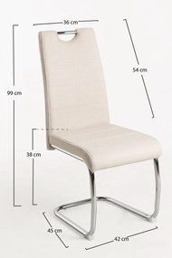 Zestaw 4 Krzese Hallen Tkanina