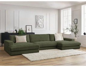 Zielony sztruksowy narożnik (w kształcie litery U) Leonard – Bobochic Paris