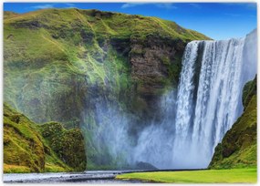 Obraz na szkle - Wodospad Seljalandsfoss (70x50 cm)