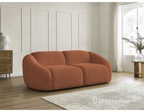 Pomarańczowa sofa z materiału bouclé 230 cm Tina – Bobochic Paris