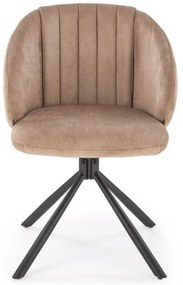 Krzesło tapicerowane K533 cappuccino/czarne obracane HALMAR