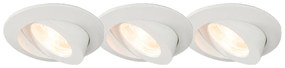 Zewnetrzna Zestaw 3 reflektorów do wbudowania w kolorze białym, z diodą LED IP44 - Relax LED Nowoczesny Oswietlenie zewnetrzne