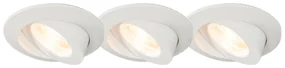 Zewnetrzna Zestaw 3 reflektorów do wbudowania w kolorze białym, z diodą LED IP44 - Relax LED Nowoczesny Oswietlenie zewnetrzne