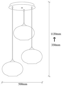 Lampa wisząca w czarno-żółtym kolorze ze szklanym kloszem ø 50 cm Camini – Opviq lights