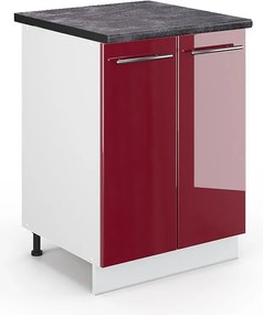 Szafki kuchenne bordowa czerwień wysoki połysk 60x60x82 fame-line