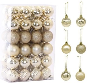 Zestaw złotych ozdób choinkowych GOLDBALL, 48 szt