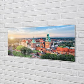 Panel Szklany Kraków Zamek panorama wschód słońca