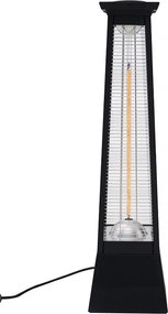 Promiennik elektryczny z włókna węglowego "Volcano" - 2000W - Czarny