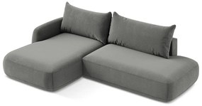 Szary rozkładany narożnik (lewostronny/z szezlongiem) Hale – Makamii