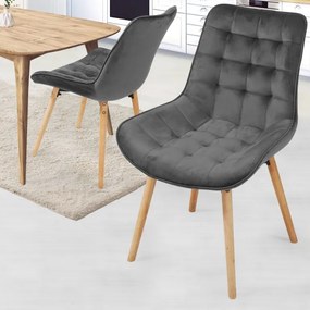 MIADOMODO Zestaw krzeseł do jadalni, ciemnoszary 2 sztuki