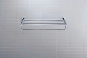 Duravit D-Code półka na ręczniki Chrom - zintegrowany drążek na ręczniki
