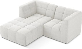 Biały narożnik z materiału bouclé (lewostronny/z szezlongiem) Aloha – Makamii