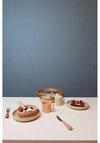 Czerwono-łososiowe sztućce dla dzieci z silikonu 3 szt. Rose Mix – Cam Cam Copenhagen