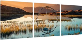 Obraz - Lac Guichard (z zegarem) (90x30 cm)