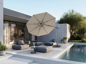 KNIRPS 320 x 320 cm - luksusowy wahadłowy parasol ogrodowy z drążkiem bocznym : Kolor parasola - Sandy
