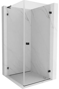 Mexen Lunar-B L kabina prysznicowa uchylna prawa 80 x 80 cm, transparent, czarna - 832L-080-080-70-00-P