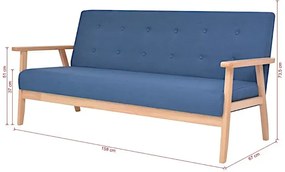 Niebieska sofa 3-osobowa - Sybis