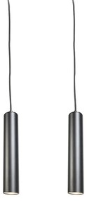 Zestaw 2 designerskich lamp wiszących czarnych - Tuba Small Nowoczesny Oswietlenie wewnetrzne