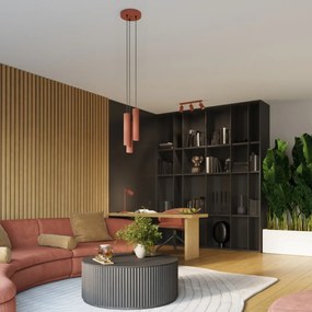 Kinkiet KARBON 10 ochra czerwona ryflowany SOLLUX  LIGHTING