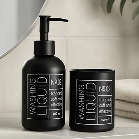 Szklany dozownik do mydła i kubek na szczoteczki ONYX