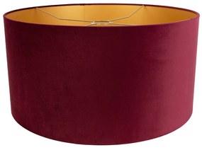 Aksamitny abażur czerwony 50/50/25 ze złotym wnętrzem klasyczny/Antyczny