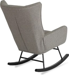 Fotel Bujany Uszak JACKSON Szary/Czarny Nowoczesny