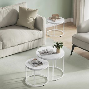 Zestaw stolików konferencyjnych MARLON 2 szt., dekor biały marmur