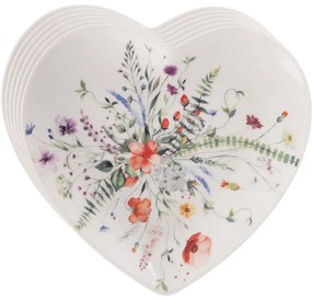 Orion Zestaw porcelanowych talerzyków deserowychMak serce 17,5 x 17 cm, 6 szt.