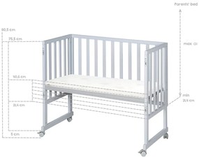 Szare łóżeczko 90x45 cm – Roba