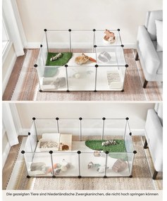 SongmicsHome Zagroda dla małych zwierząt z przezroczystego plastiku BEN, 125x63x42 cm, transparentna
