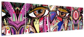 Obraz - Street art - sowa (170x50 cm)