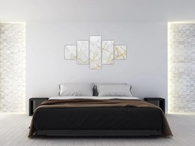 Obraz - Biało - złoty marmur (125x70 cm)
